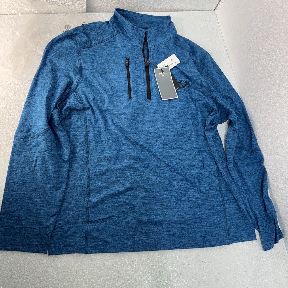 Callaway 1/4 Zip Golf Pullover Lightweight Dark Blue Sapphire Soft Touch Men's L